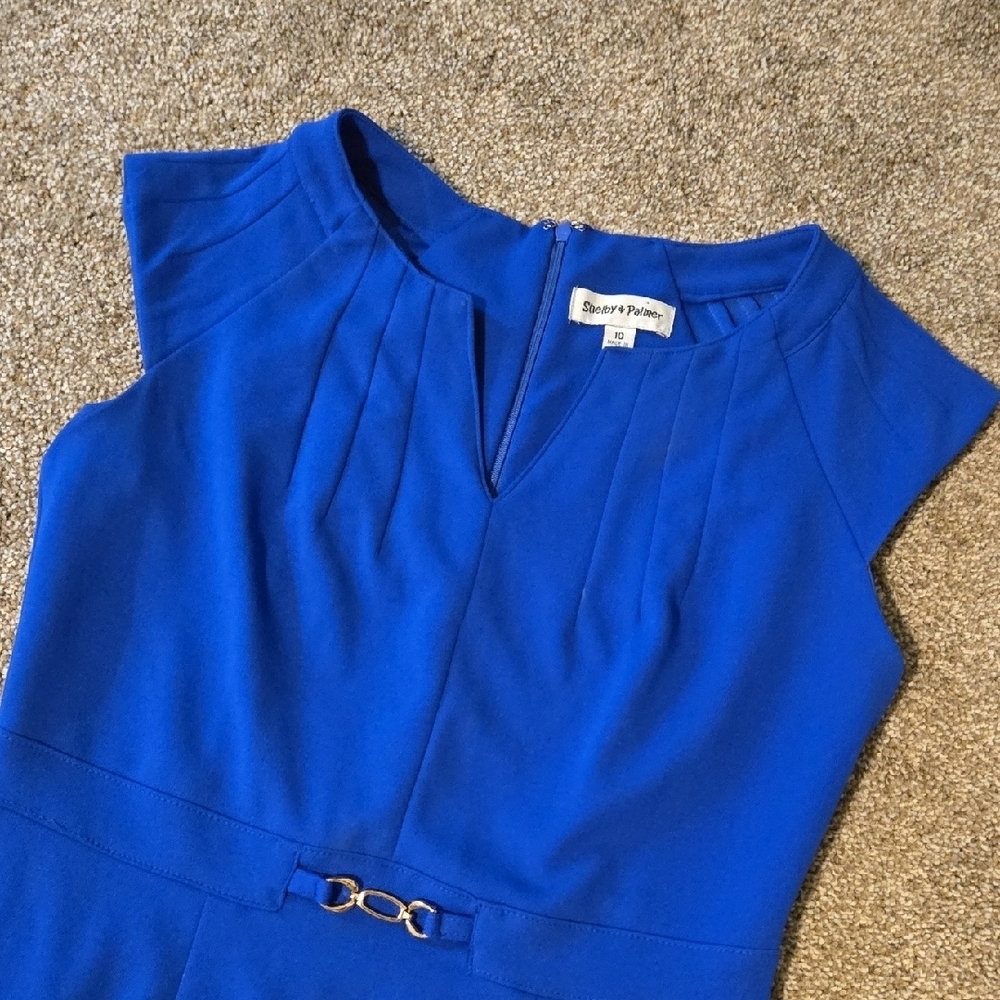 Shelby & Palmer Royal Blue Midi Dress Size 10 - Picture 2 of 8
